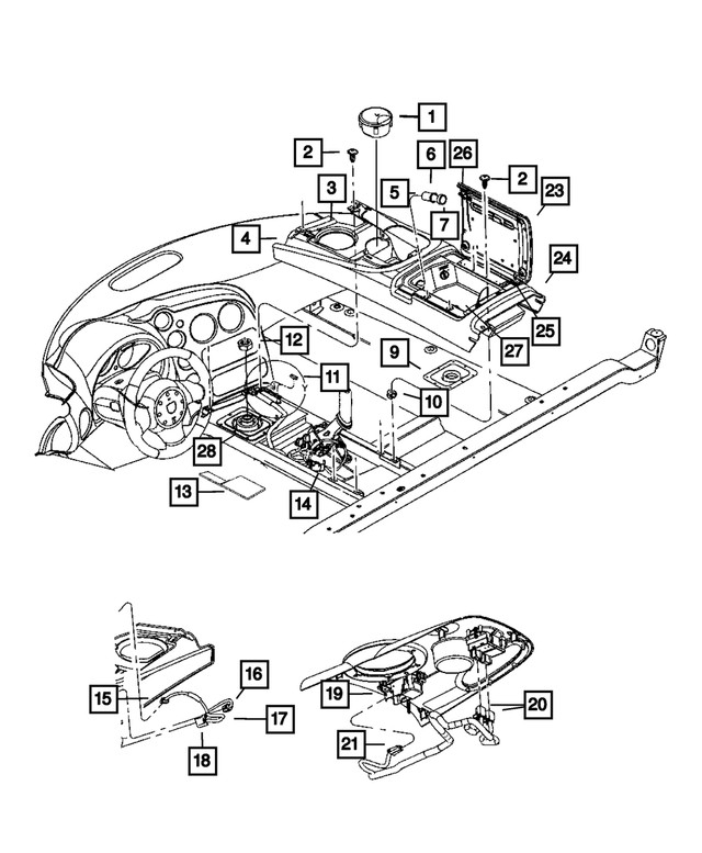 Genuine Mopar Console Shifter Bezel 1CH38DX9AB