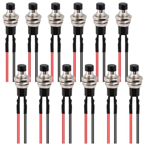 12 Pcs Mini Momentary Switch Small Normally Open Momentary Push Button Black