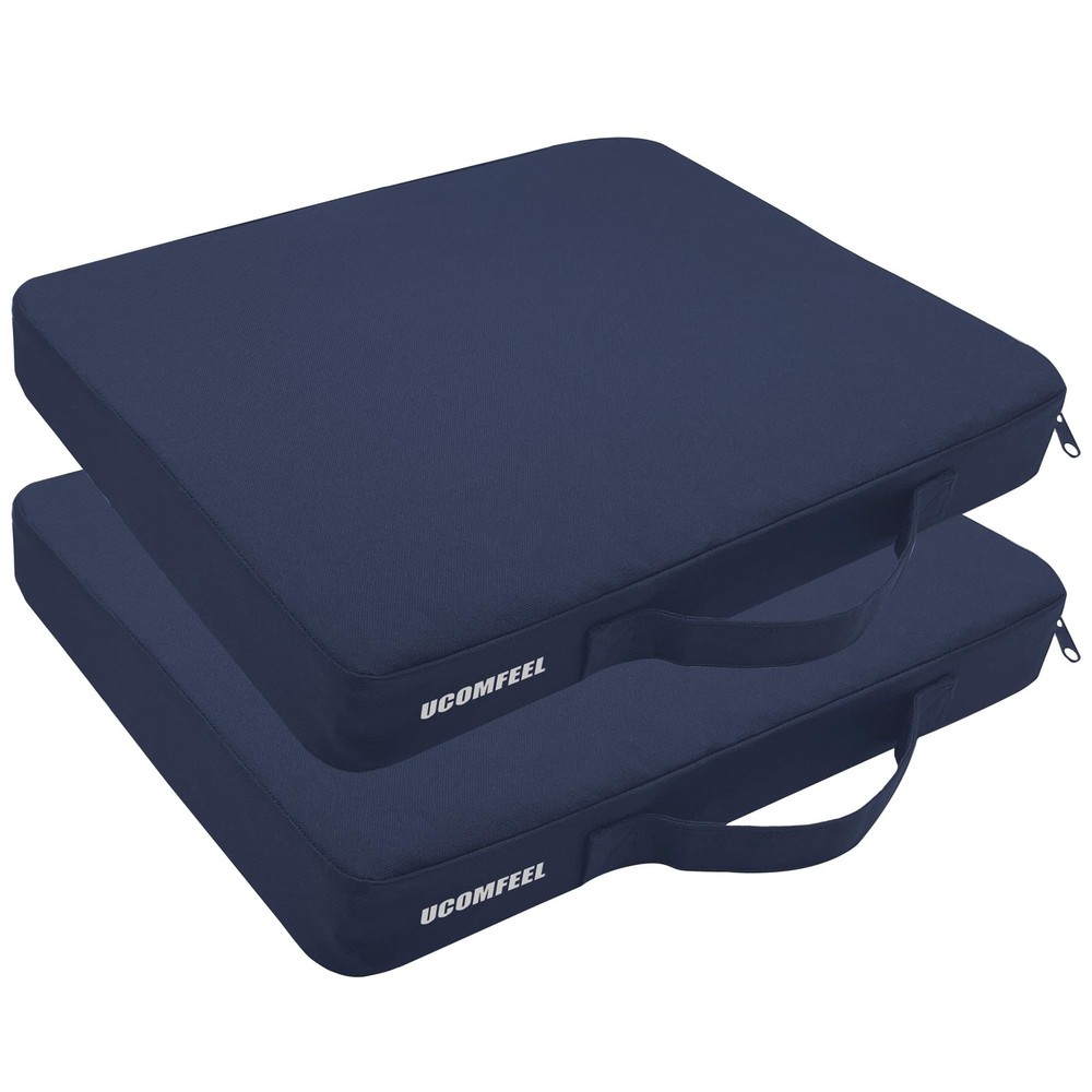 UCOMFEEL Portable Bleacher Seat Cushions with Handle, 2 Medium, Blue - 2 Pack