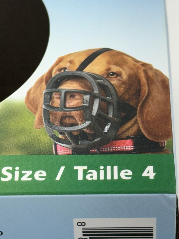 Baskerville Ultra Dog No Bite Muzzle Comfortable Soft Plastic Mesh Black Sz 4