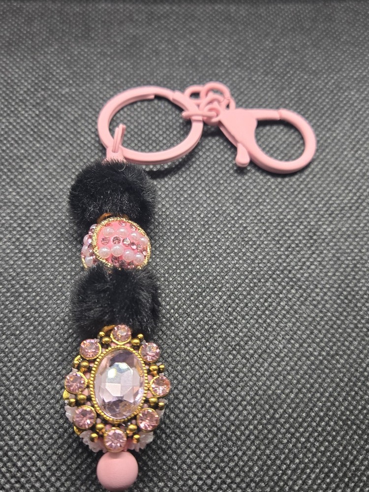 Handcrafted Pink Elegant Bead Key Chain