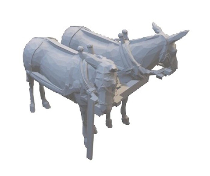 Resin printed Mule Team with Harness