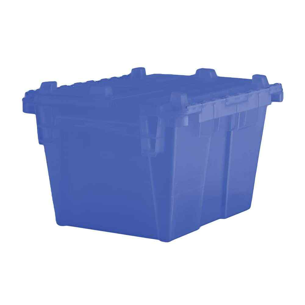 Orbis FP03BLUE 0.3 CuFt Blue Polyethylene Attached-Lid Container