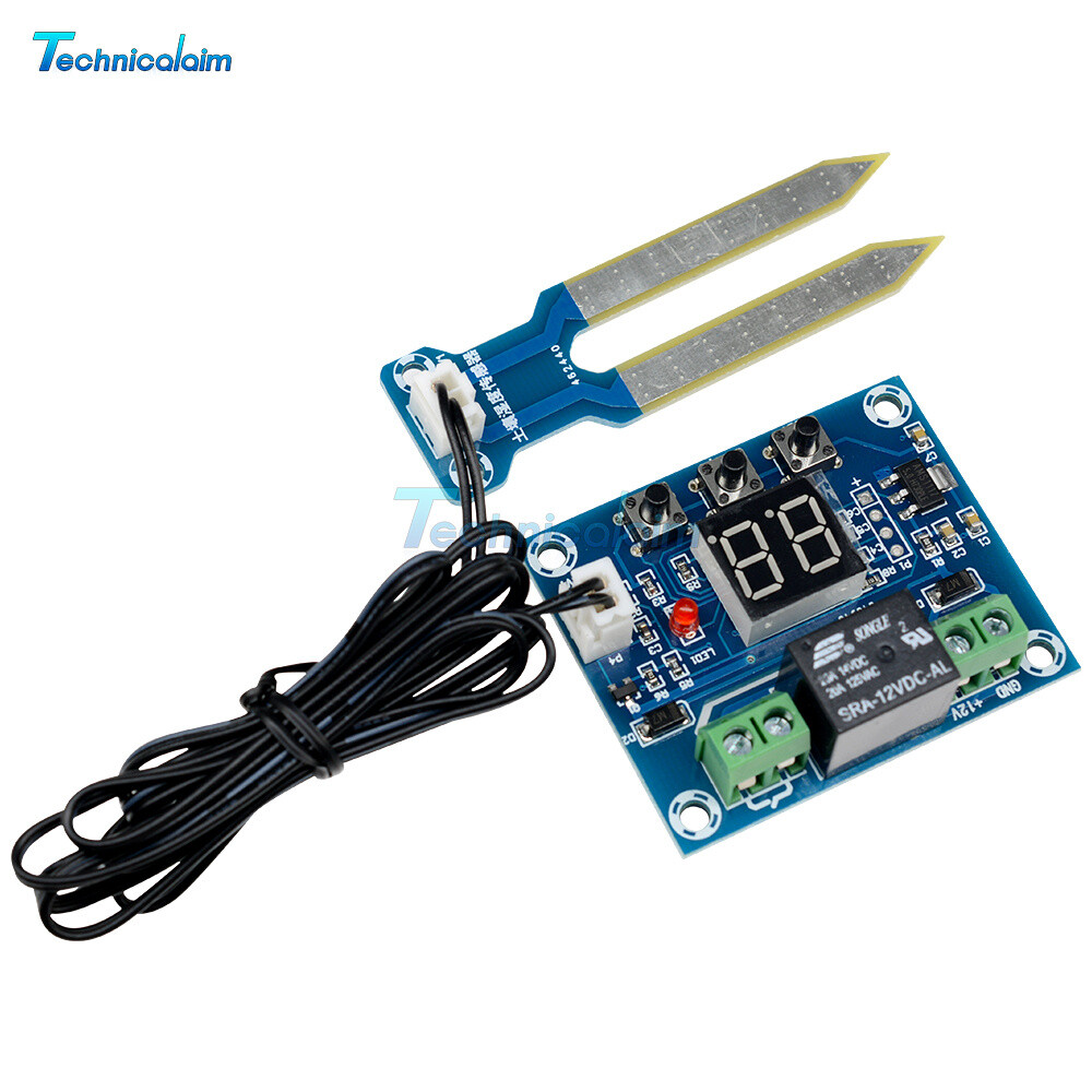 Digital DC12V LED Soil Moisture Sensor Humidity Watering Relay Controller Module