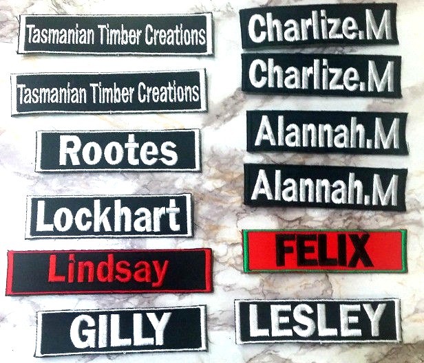 CUSTOM Name Patch | Sew on Embroidered Kids Patch | Dog Tag | Personalised Patch