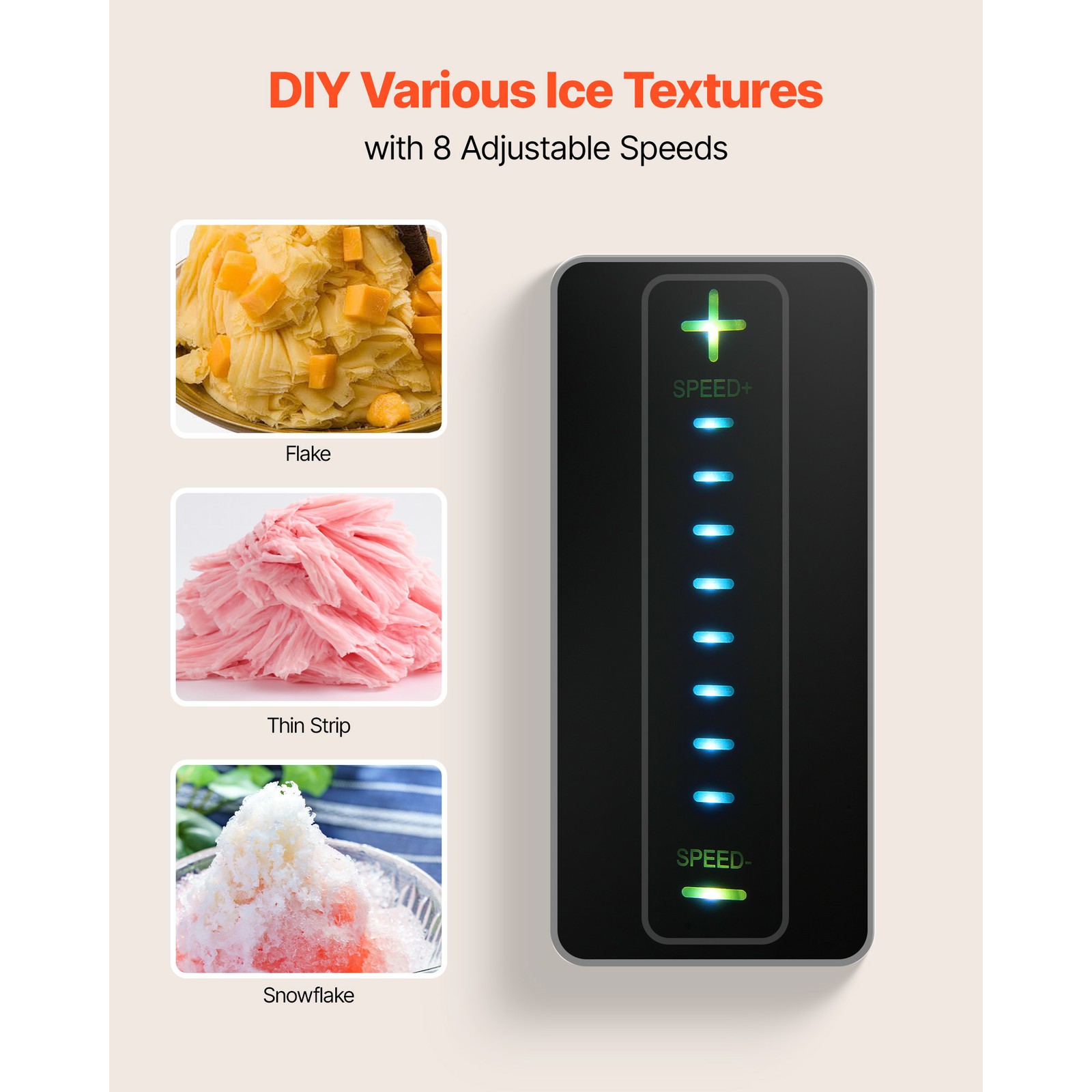 Uimoso Snowflake Ice Maker 44LBS/24H Shaved Ice Slush Machine for Home Party Use