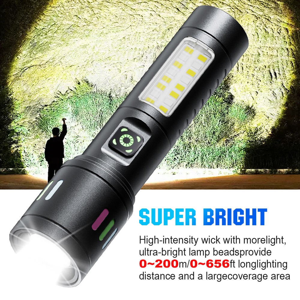 350000000 Lumen Super Bright LED Tactical Flashlight Rechargeable LED Work Light