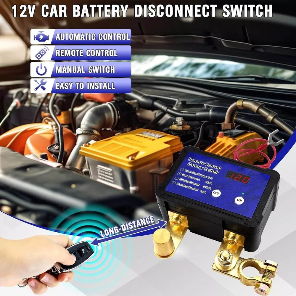 1PCS 12V 240A New Remote Battery Disconnect Switch auto kill switch kit
