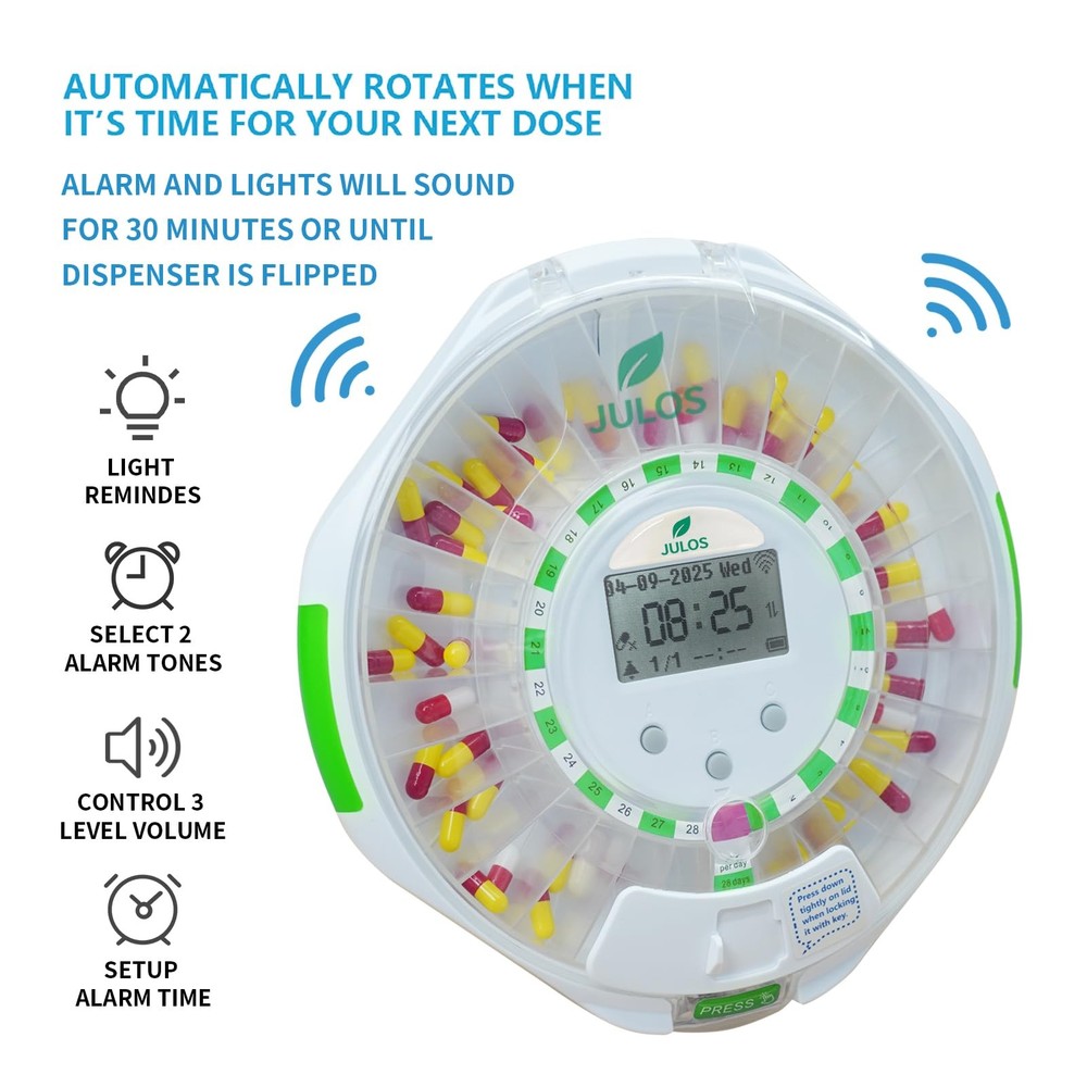 Smart WiFi Automatic Pill Dispenser with Audio/Visual/APP Alerts for Elderly ...