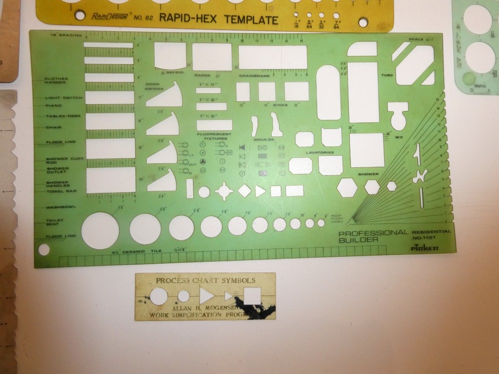 VTG Lot 25 Architectural Engineer Engineering Drafting Templates Tools Stencils