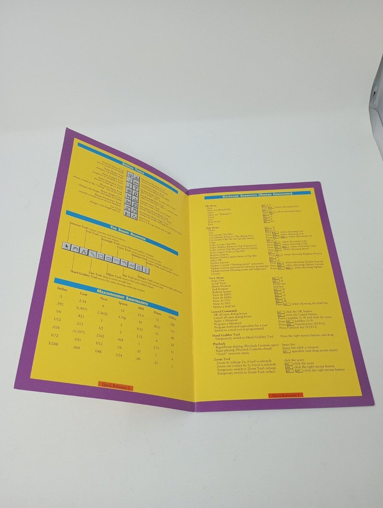 FINALE - The Art of Music Notation Version 3.0 For Windows Quick REFERENCE CARD
