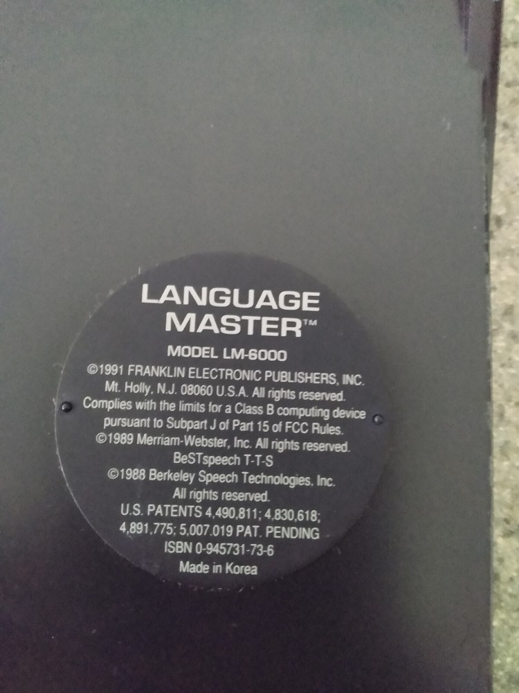 Franklin Language Master Lm-6000