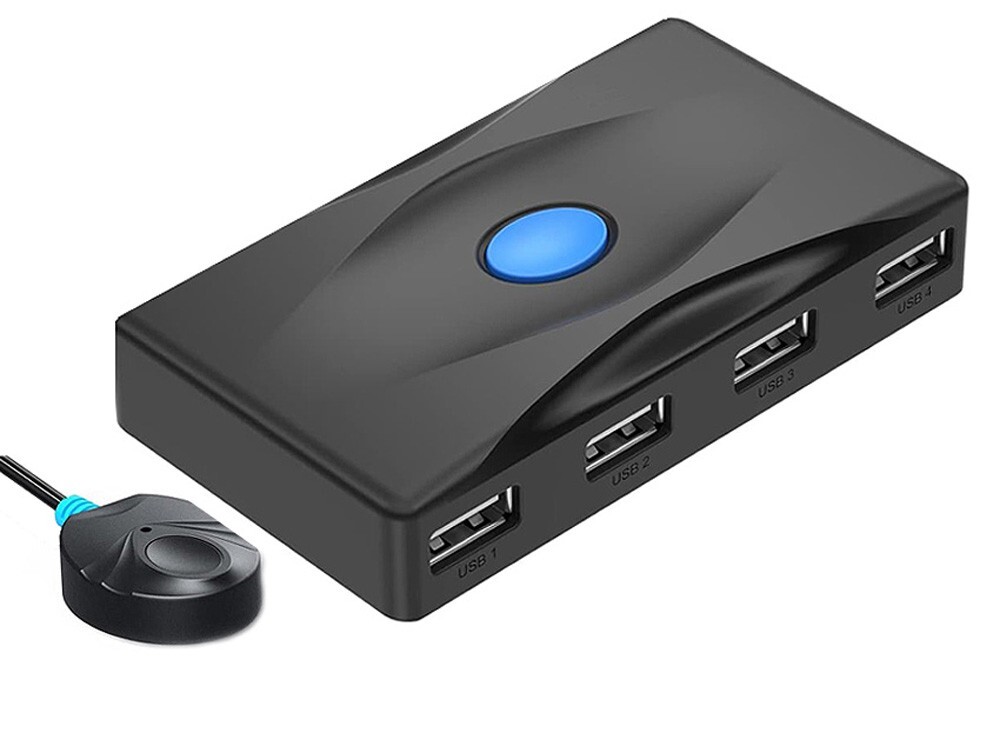 Premium USB 2.0 Switch For 4 USB Device Sharing By 2 Computer