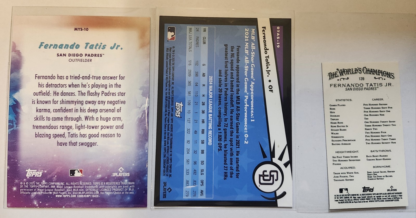 Fernando Tatis Jr 3-Card Lot Topps Mystical Insert•All-Star•Allen & Ginter Mini