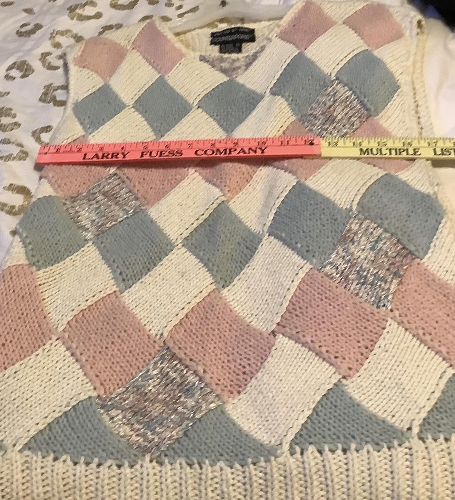 Hand-Knitted Patchwork Sweater Vest