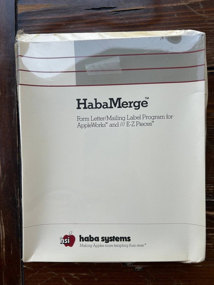 HabaMerge software, Form Lette/mailing Label Program for AppleWorks Macintosh