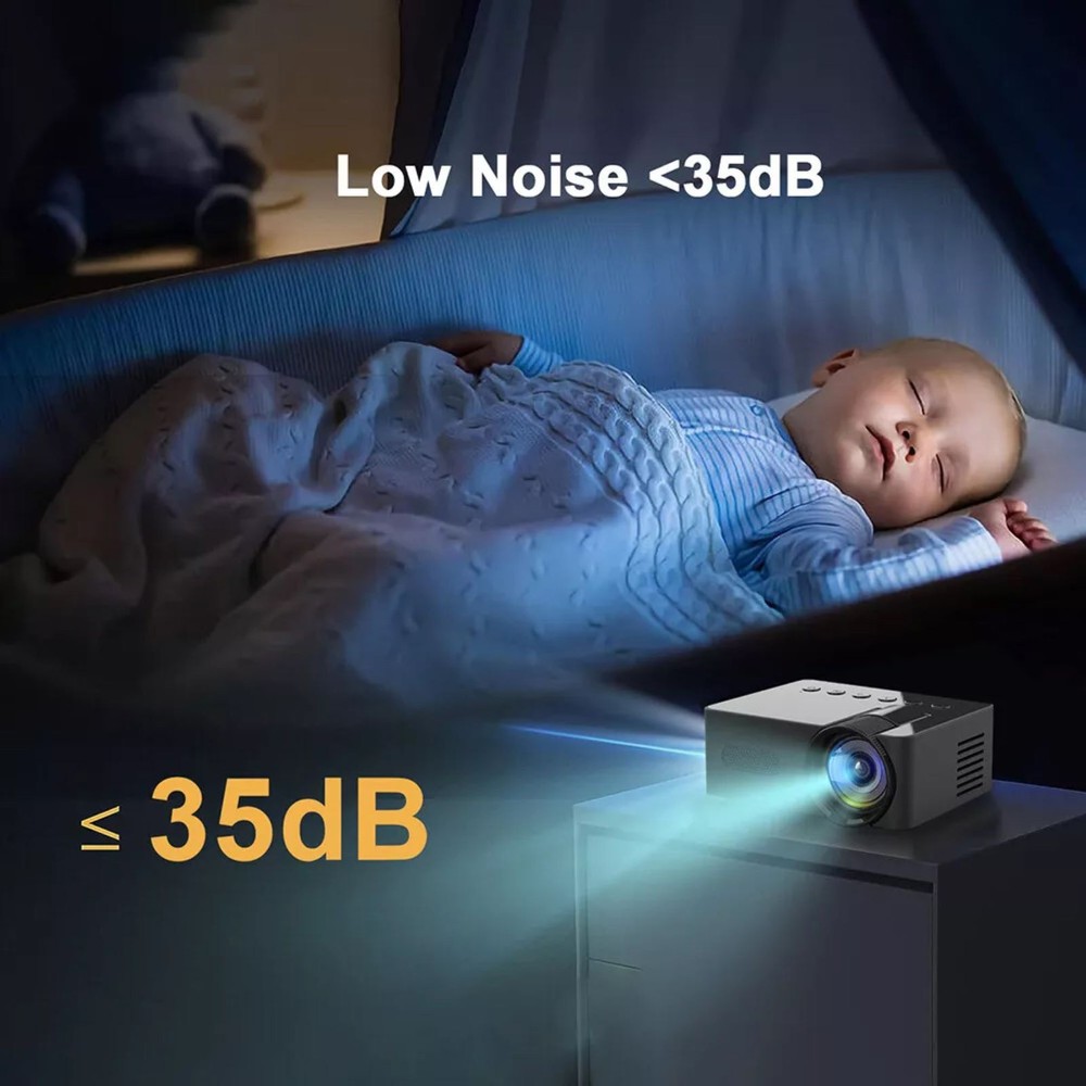 Mini Wireless Projector 1080P HD 16:9 Projection Multi-devices Compatibility