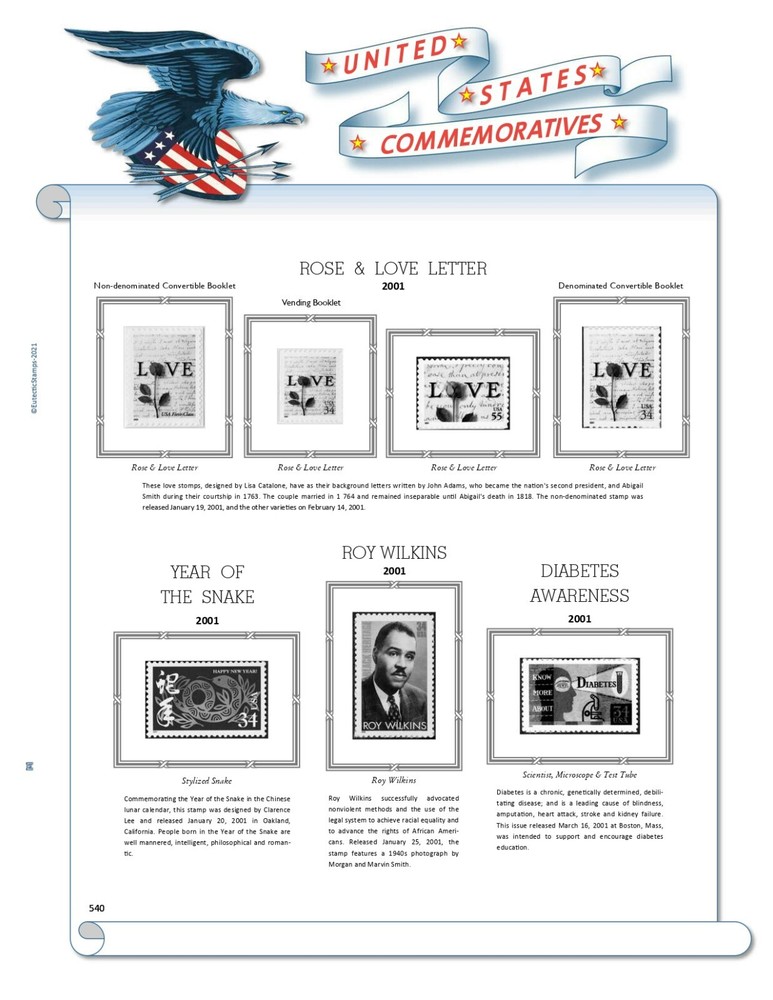 2001 U.S. Commemorative Singles COMPLETE Supplement (White Ace Alternative)