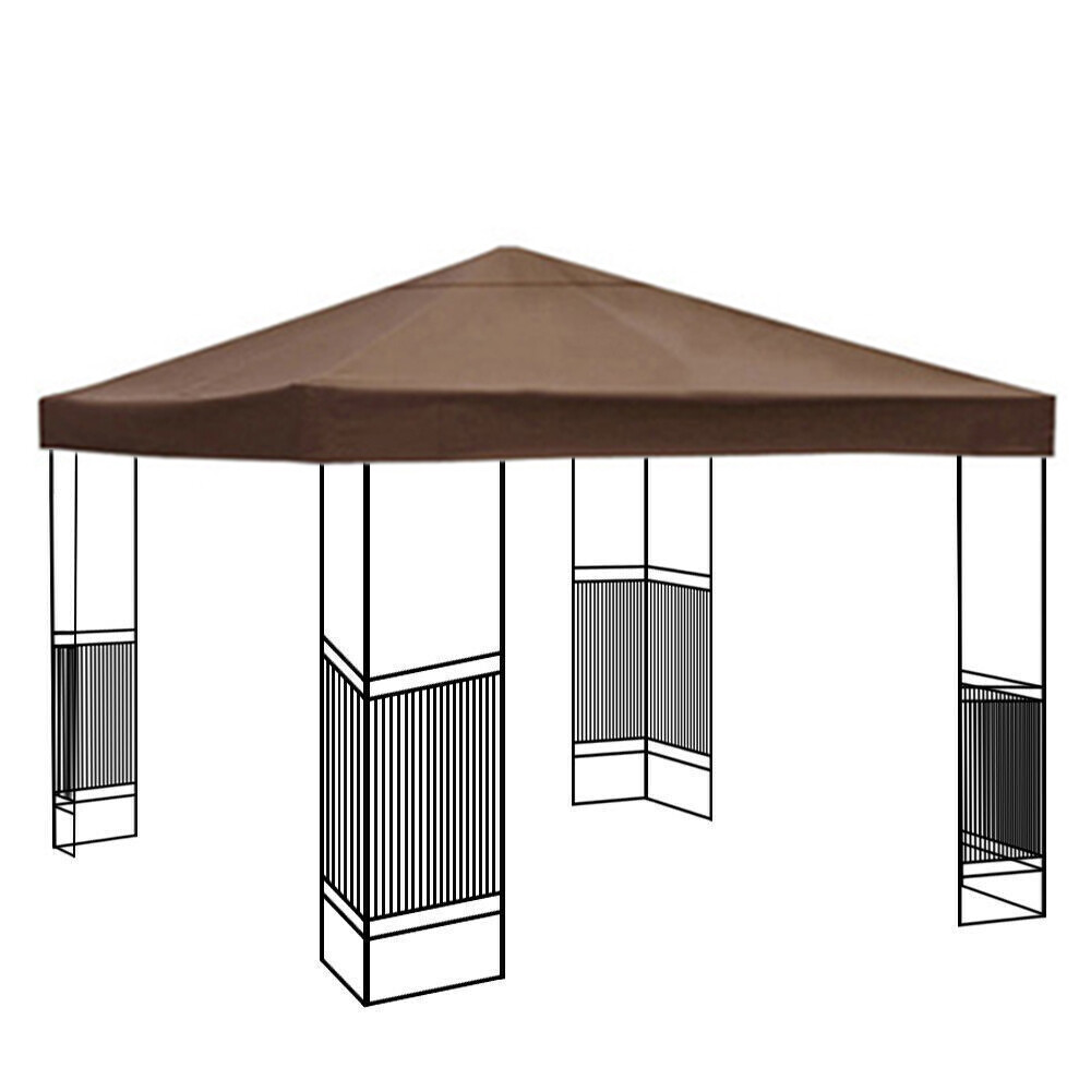 10'x10' Waterproof Gazebo Top Replacement Canopy 1 2Tier UV Sunshade Patio Cover