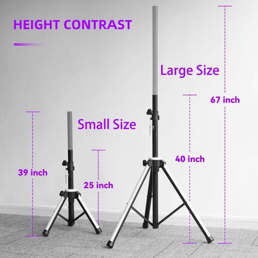 Universal Speaker Stand Six Light Modes Speaker Tripod Stand LED Multi-Colour...