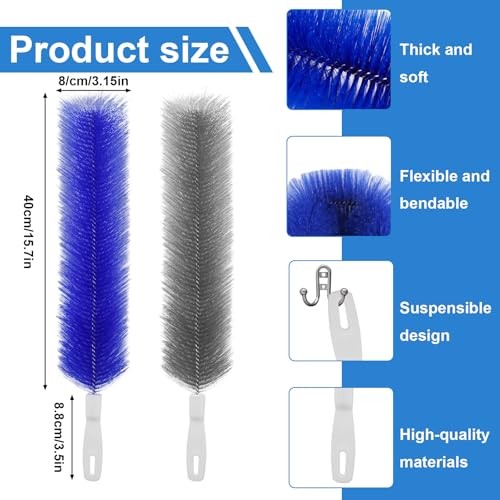 Pcs Cobweb Duster, Bendable Fan Duster, Plastic Fan Cleaner 2 2