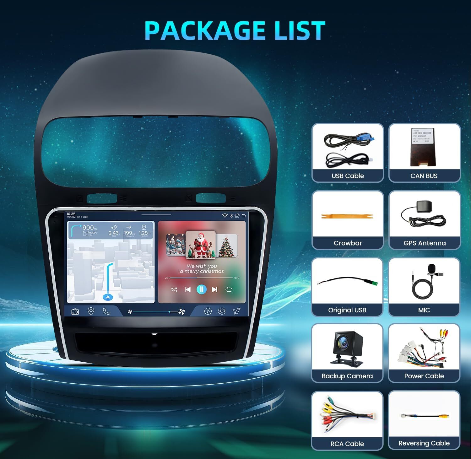 4+64G Car Stereo Radio For Dodge Journey 2011-2019 GPS Camera Carplay Android 13