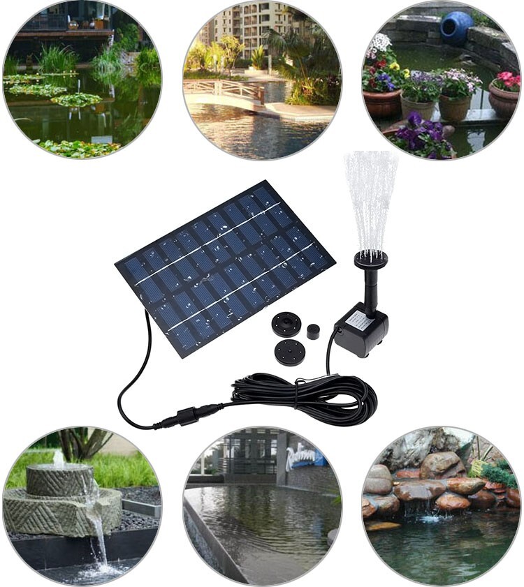 Solar Power Fountain Floating Water Pump for Bird Bath Pond Pool