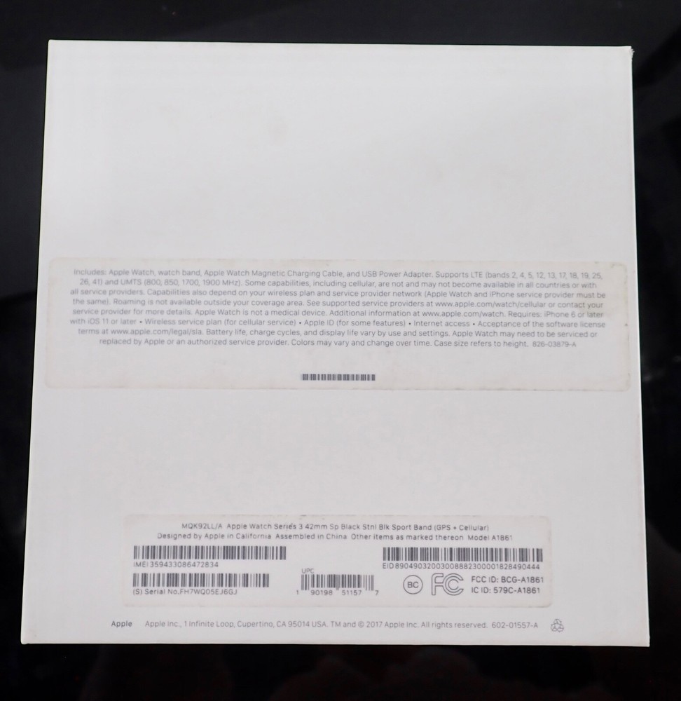 Empty Apple Watch Box Series 3 42 MM Case Space BOX ONLY