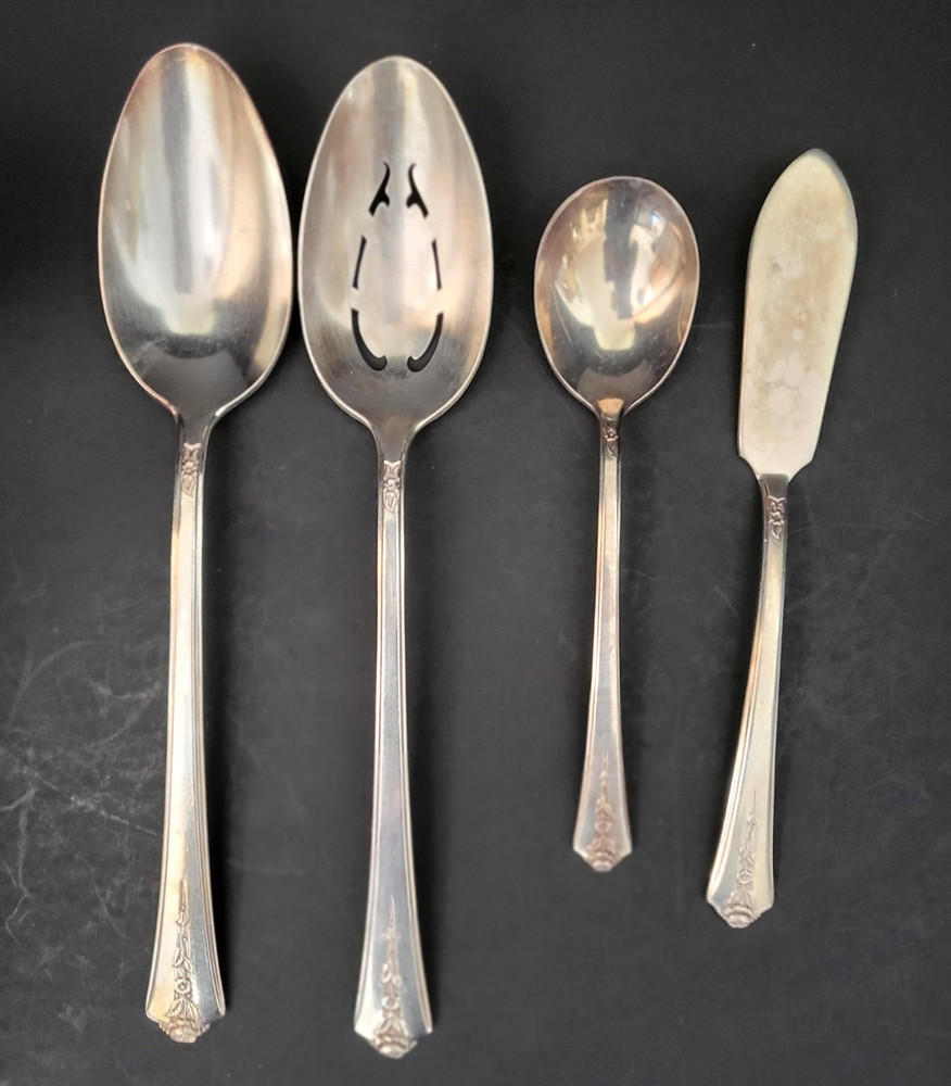 Holmes & Edwards Inlaid I|S Spring Garden -57 piece Silverware Set Naken's Chest