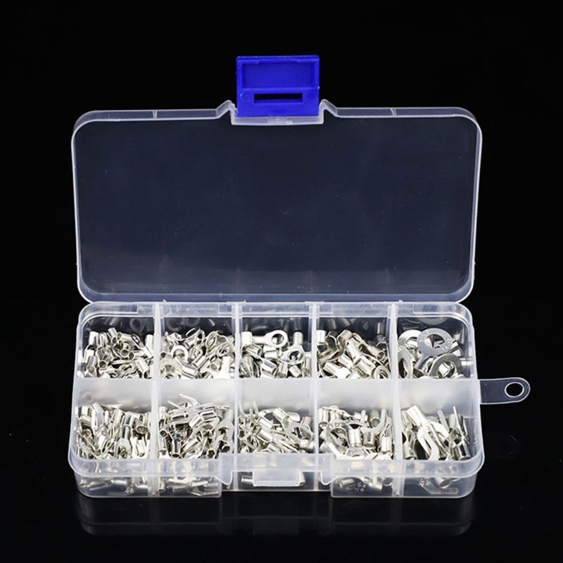320 Pcs Non-Insulated Ring Fork U-Type O-Type Terminals Battery Cable Terminals