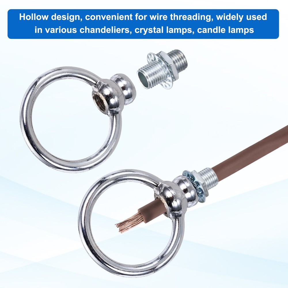 8kg M10 2x2.3" Thread Lifting Eye Nut Holder Hook Ring Silver