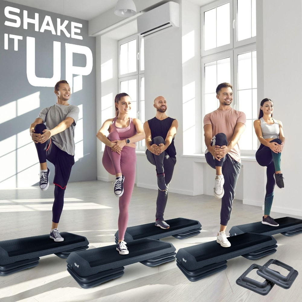 16"X16" Extra Adjustable Risers for Aerobic Exercise Workout Step Platform (Pair