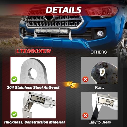 LED Light Bar Side Mounting Brackets 2PCS, Adjustable Universal Side Mount