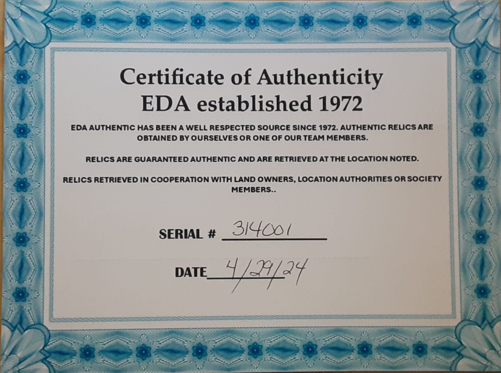 Framed Salem Witch Trials Relic Soil Sample w/ COA Proctors Ledge Haunted Item