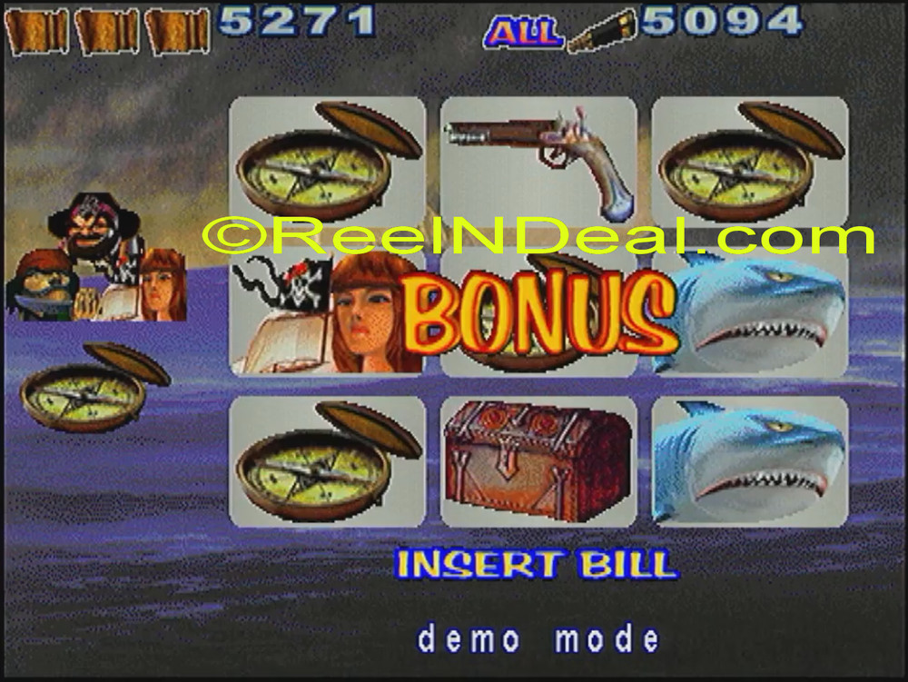 Amcoe Devil Island Cherry Master 8-Liner Slot Machine Optional Skill Spin & Hold