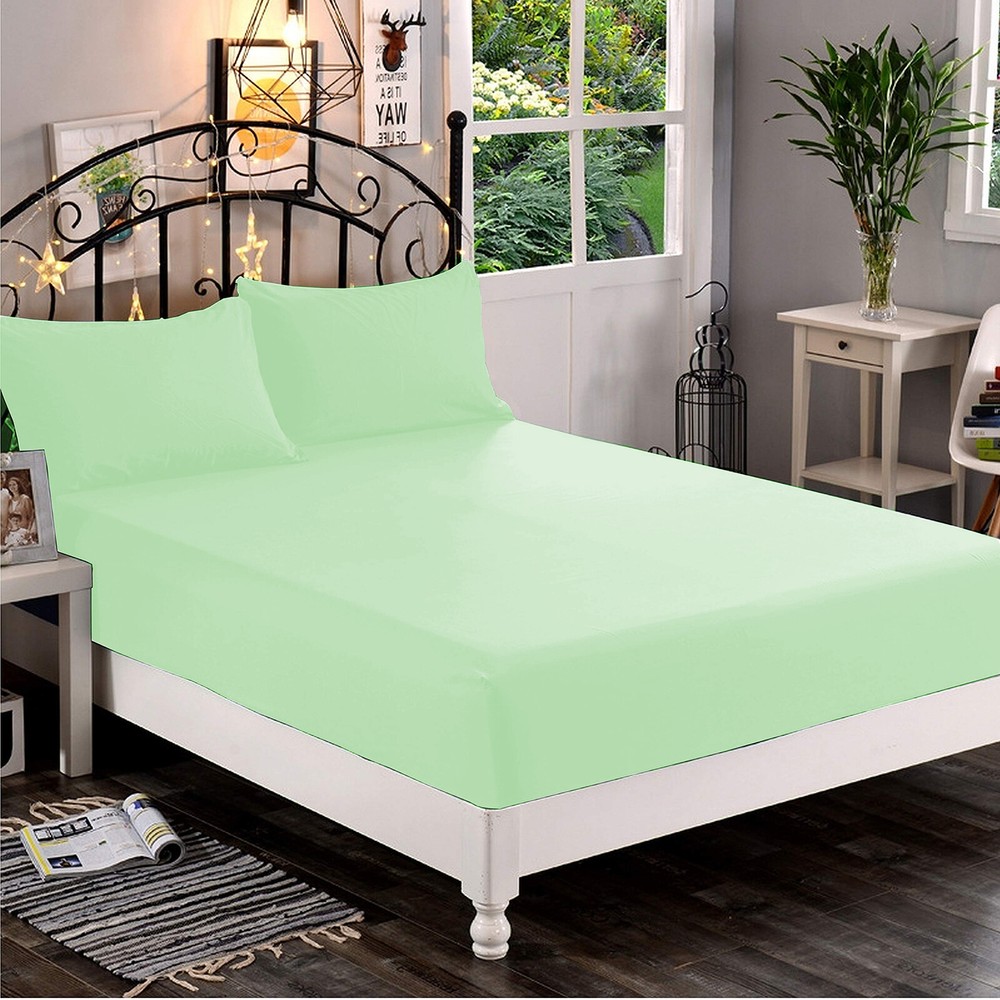Bedding Sheets 1000 TC OR 1200 TC Egyptian Cotton Sage Solid Select Item