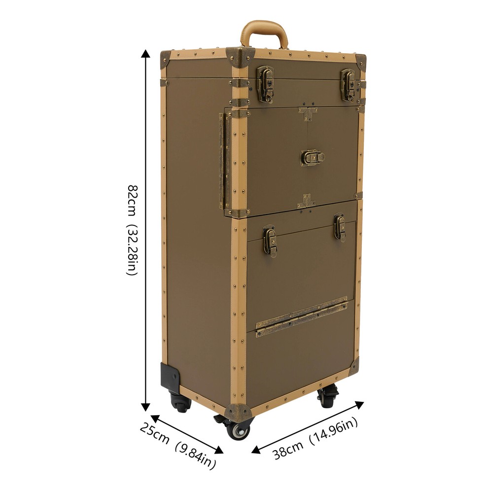 Professional Rolling Makeup Train Case Makeup Storage Organizer Cosmetic Trolley
