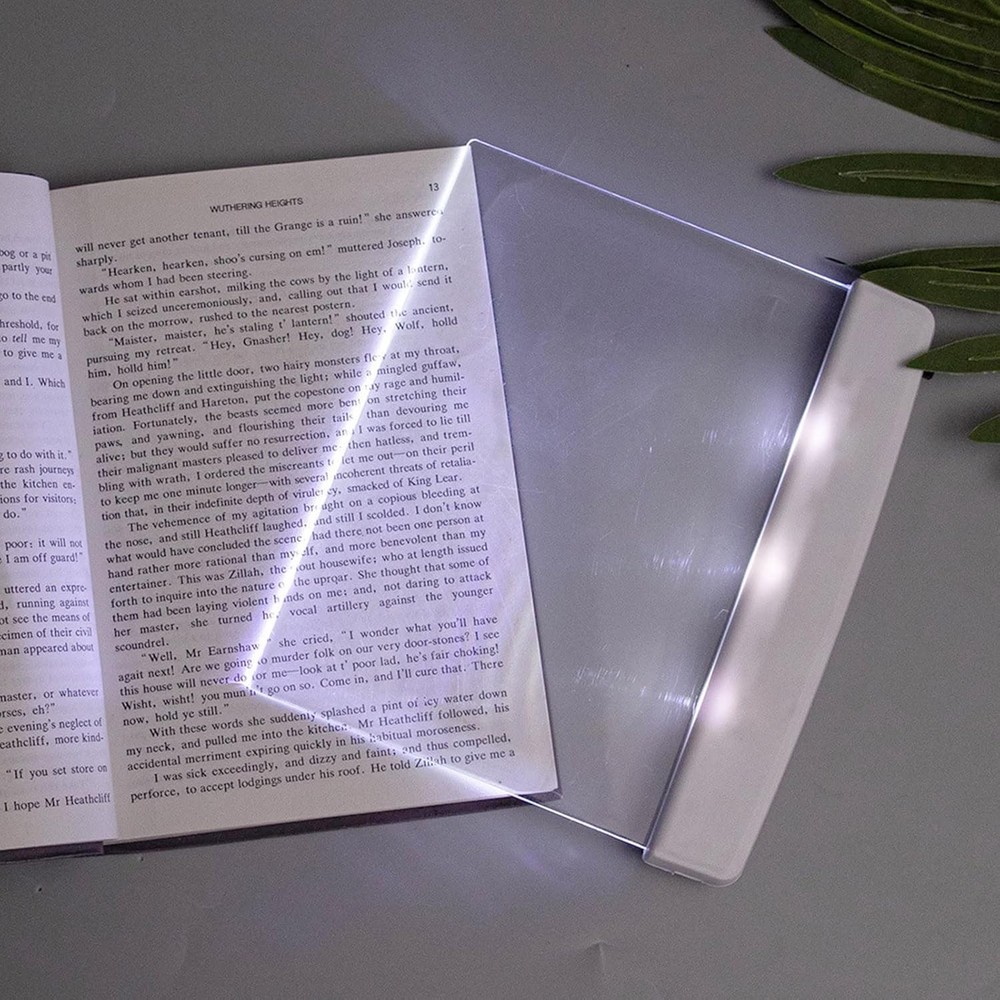 Portable Flat Panel Book Light - Warm White LED Illuminator for Bedside Reading