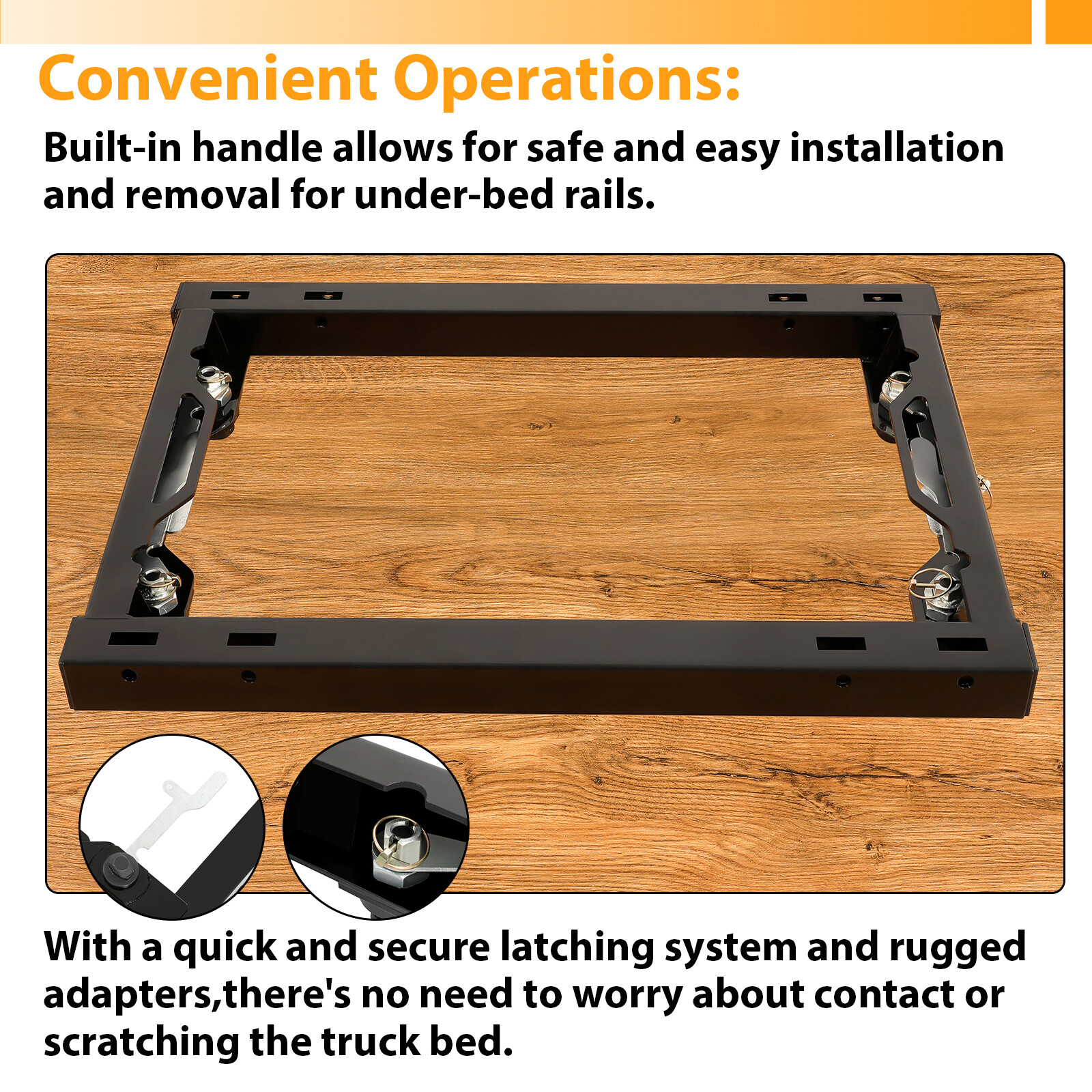 For Ford F-350 F-250 Super Duty 11-20 Black 5th Wheel Hitch Adapter w/ Handles