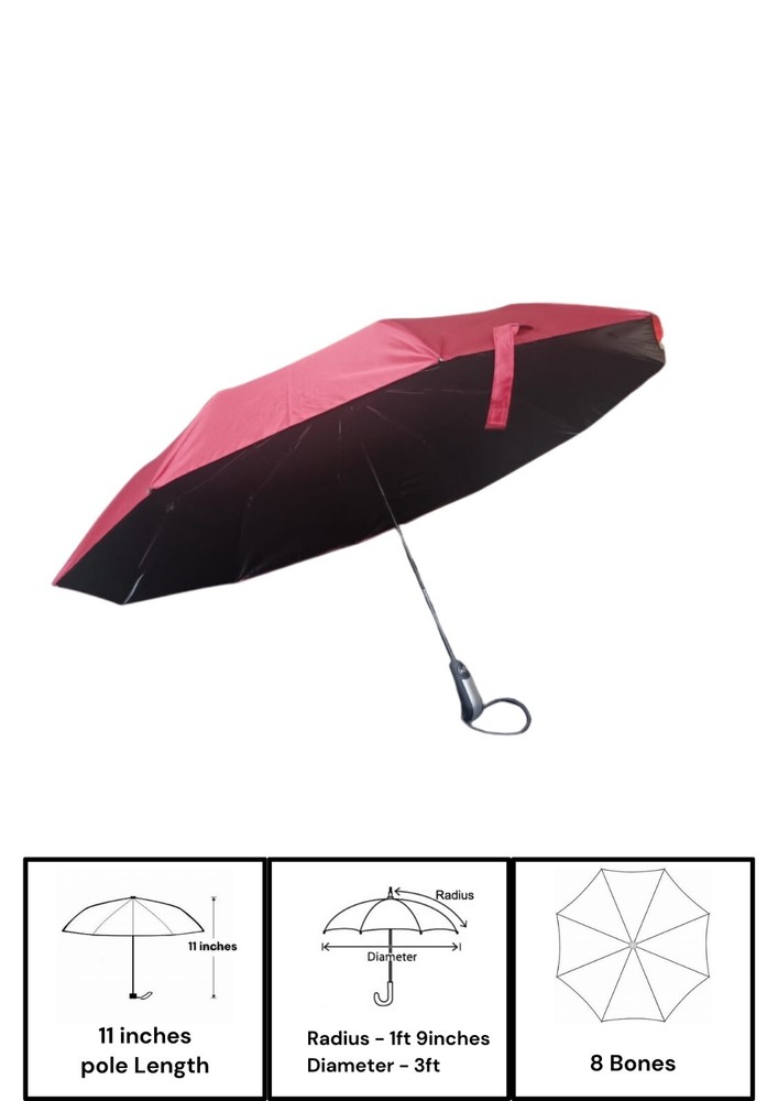 Umbrella with Button Folding Compact 3ft diameter Outdoor Automatic Open & Close