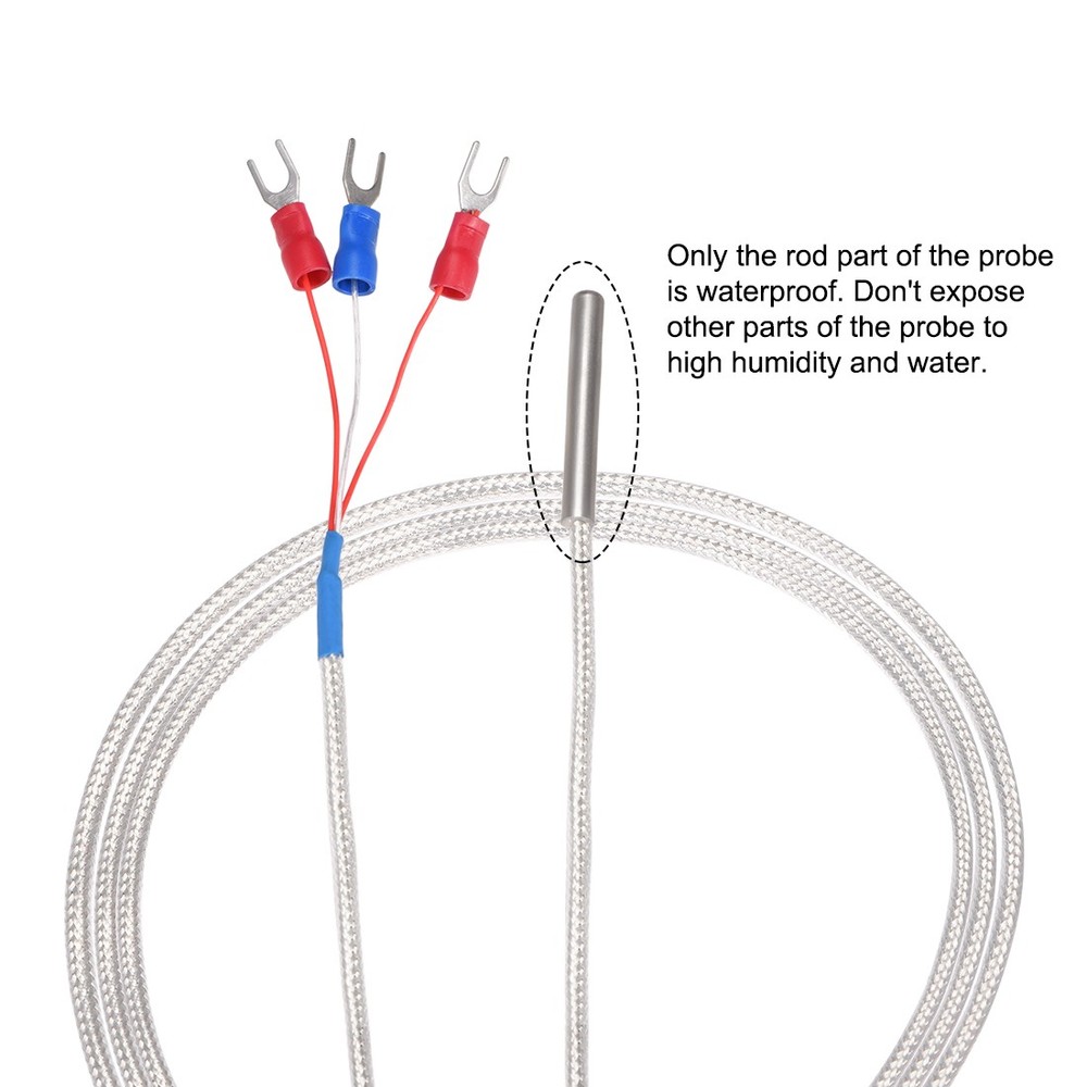 PT100 RTD Temperature Sensor Probe 300cm 9.8ft Temperature Rang: -20~420°C