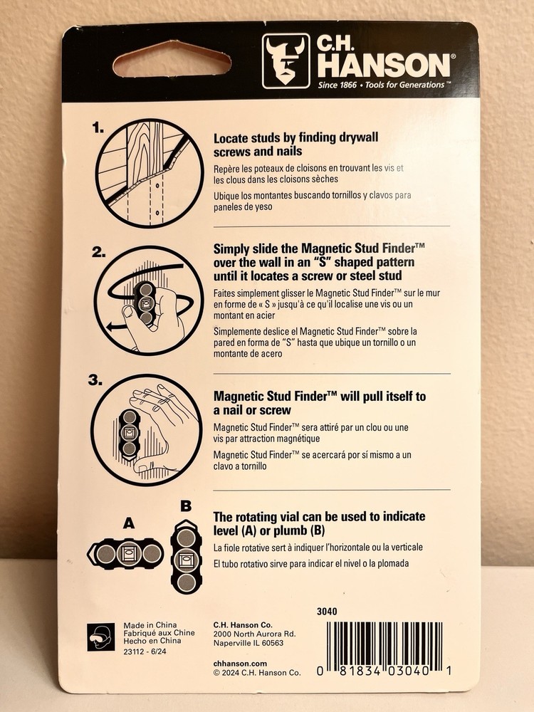 CH Hanson 03040 Magnetic Stud Finder