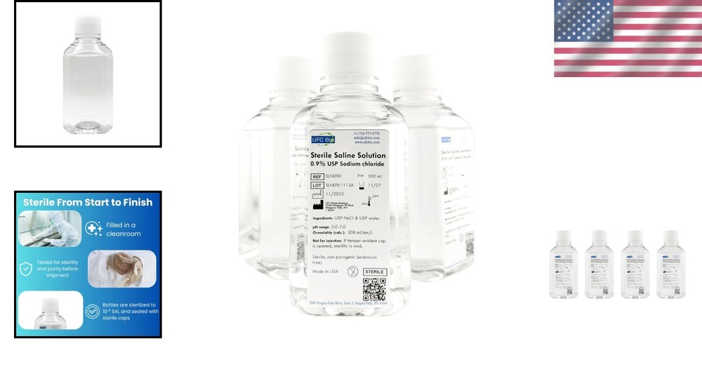 Dependable 0.9% Normal Saline Solution - Sterile USP, 2000 mL Total - Lab Ready