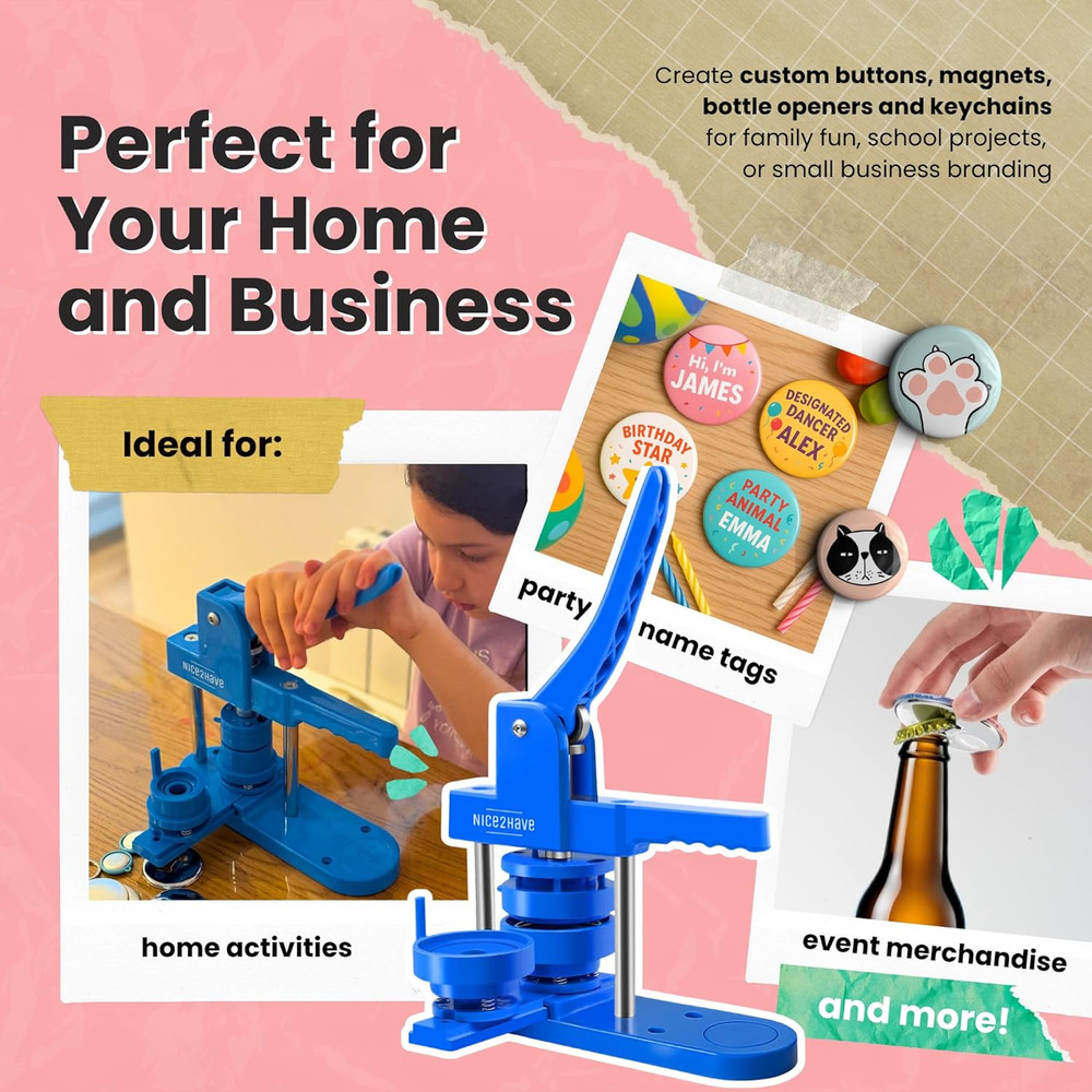 Ultimate Button Maker Kit with 500 Buttons, Magnets, Openers & Keychains
