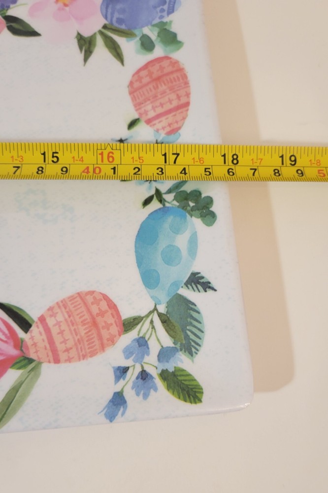 Tray Serving Melamine Shabby Chic Easter EggsRetangle 18"×9.5" granny Core Gcon
