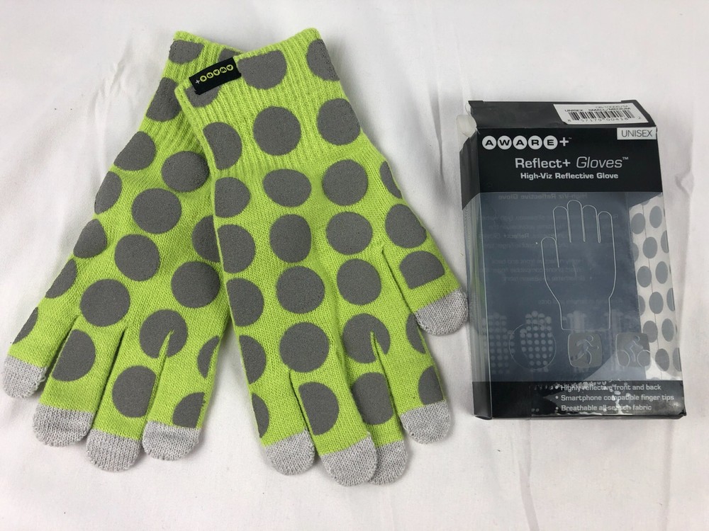 Cycle Aware Reflect+ Hi Vis Gloves Polka Dot Small/Medium