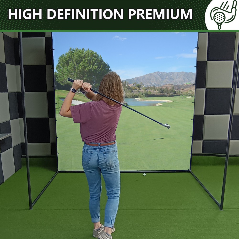 Golf Impact Screen 8'x8' Simulator Projection Screen Blackout Double Layers