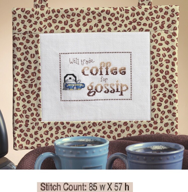 WILL TRADE COFFEE FOR GOSSIP  CROSS STITCH PATTERN ONLY    HM - EYYU