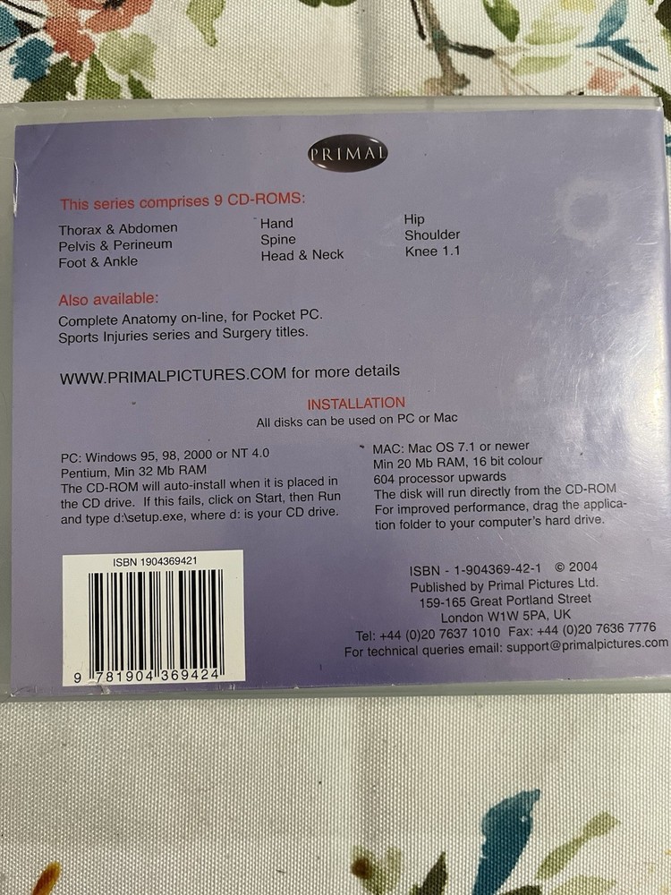 Primal 3D Interactive Series Complete Human Anatomy PC MAC 9 CD-Rom Set