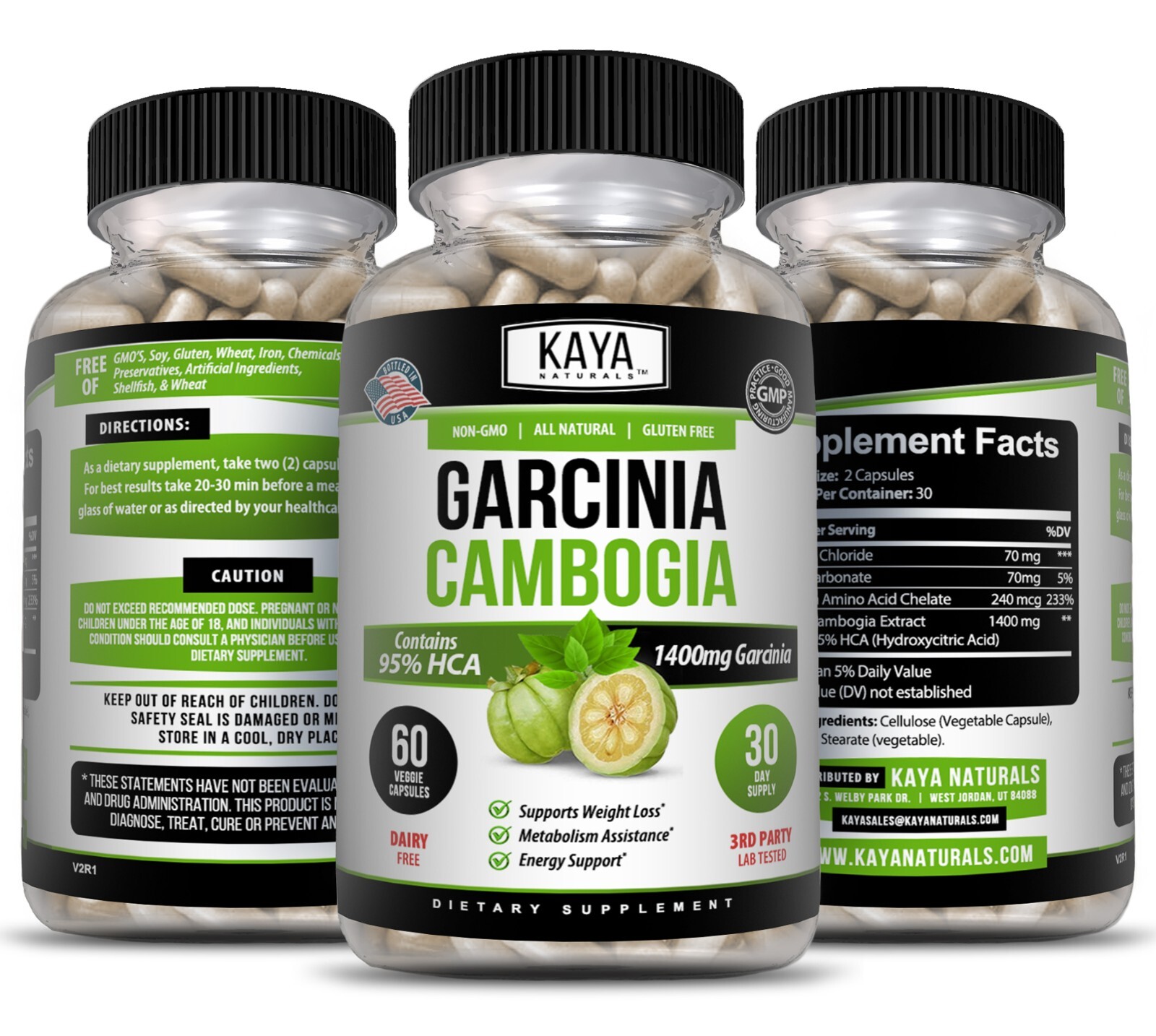 Garcinia Cambogia Extract, Premium Fat Burning 95% HCA, Natural Weight Loss